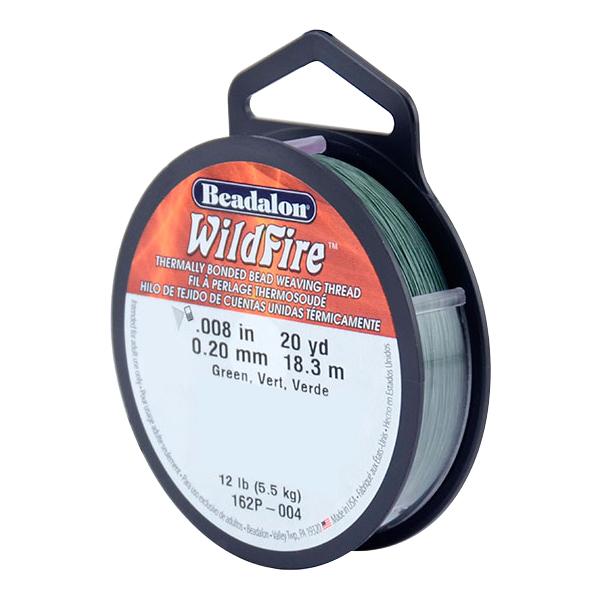 【送料無料】Beadalon(ビーダロン) WildFire (ワイルドファイヤー) ビーズステッチ専用糸 グリーン 0.20mm
