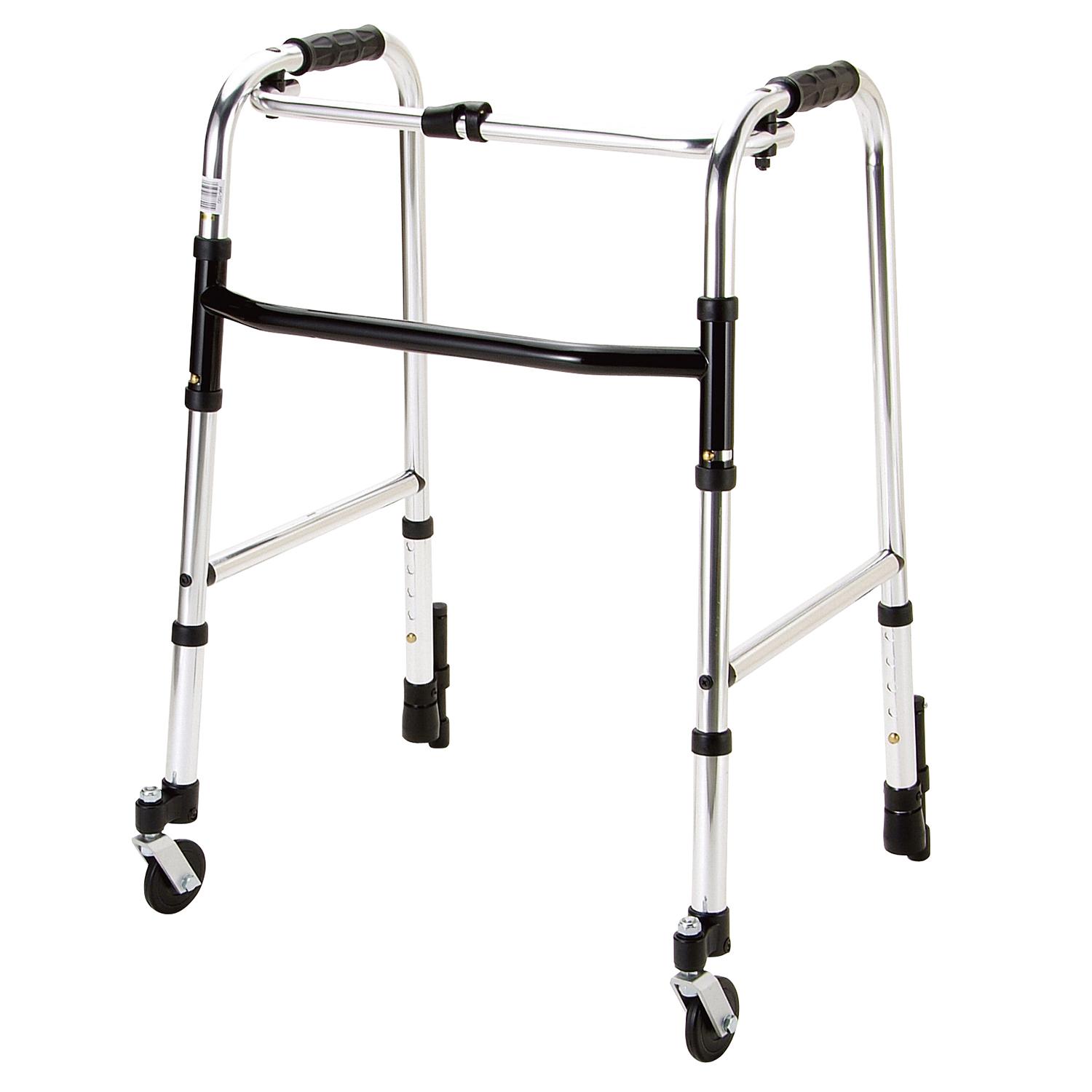 【送料無料】 アルミ歩行器 固定型 前輪自在キャスター付 HK-120