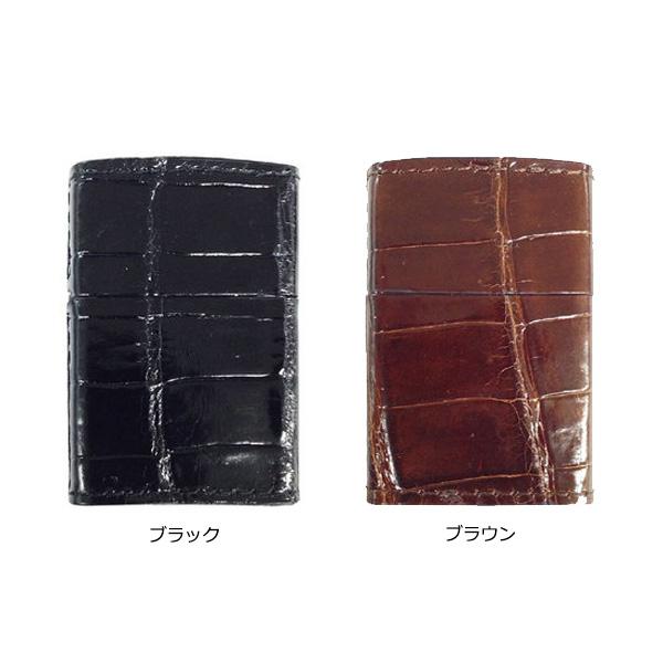【送料無料】 ZIPPO　革巻 クロコダイル　ブラック
