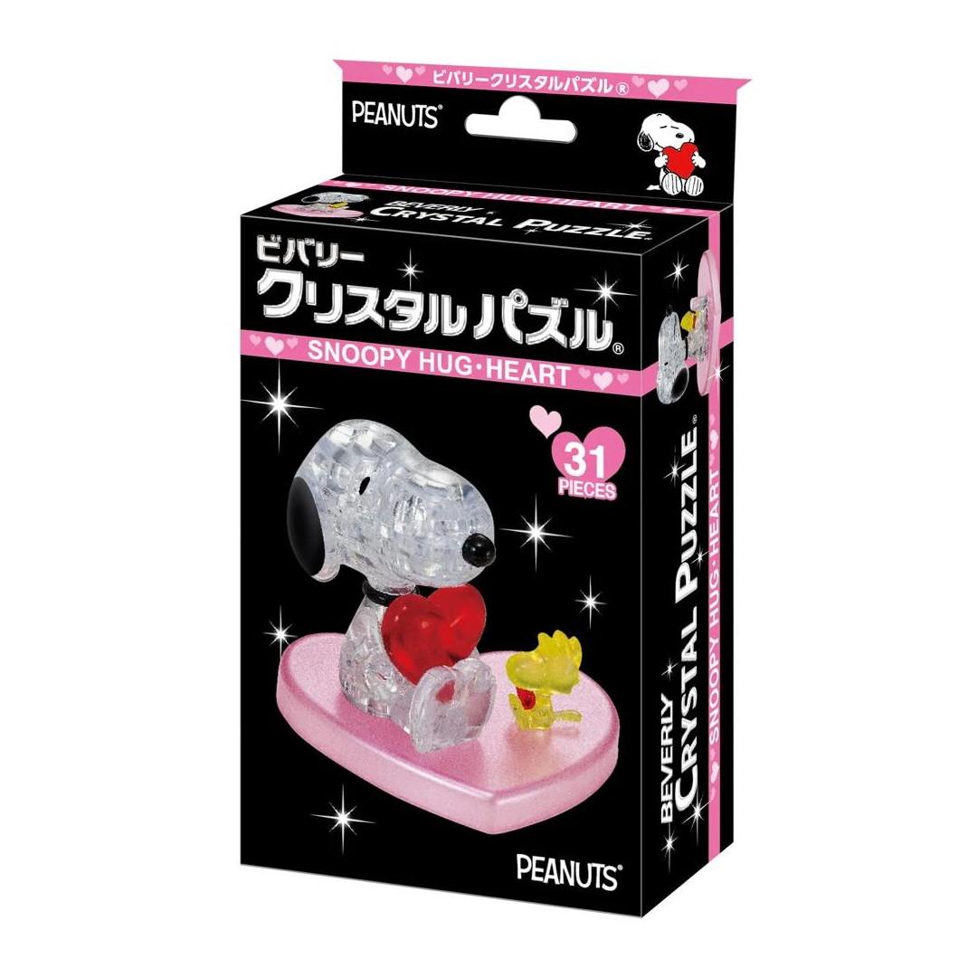 このパズルは透明のピースを組み上げる立体ジグソーパズルです。完成すると、クリスタルのように美しく輝くインテリアとして楽しめます。ハートを抱きしめている姿がかわいいスヌーピーとウッドストックが出来上がります。サイズ個装サイズ：10×15×5cm重量個装重量：214g仕様31ピース対象年齢:7歳以上生産国中国広告文責:三山木子有限会社Tel 06-6345-7927fk094igrjs
