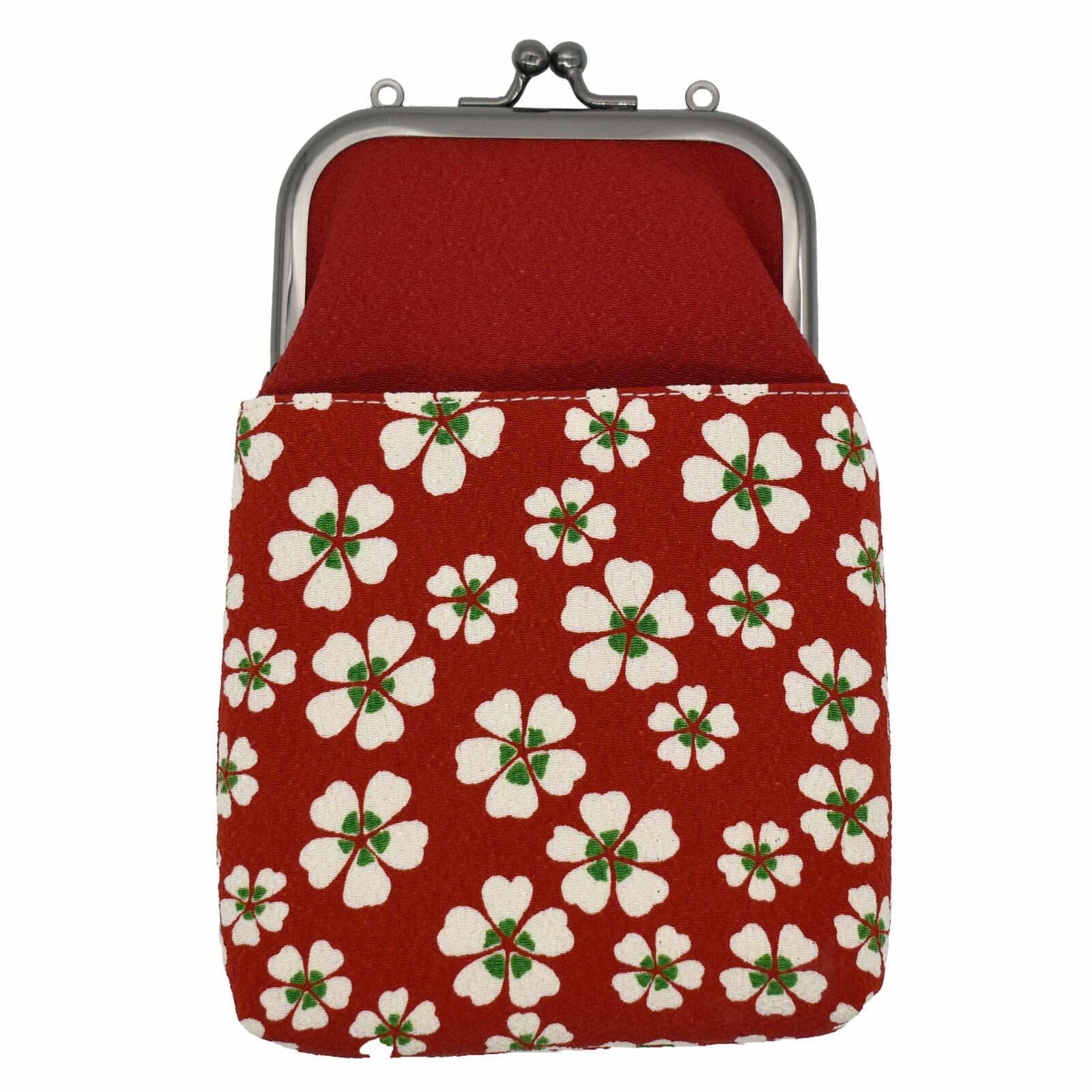 【送料無料】 大西賢製販 Ripple がま口2WAY スマホショルダー 小桜 エンジ GMG25-TM001