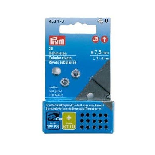 【送料無料】 ミササ 両面カシメ 直径7.5mm 25組 （厚さ3〜4mm用） 403170