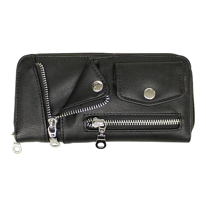 【送料無料】 ライダースラウンド財布 CMK19-0614 ブラック