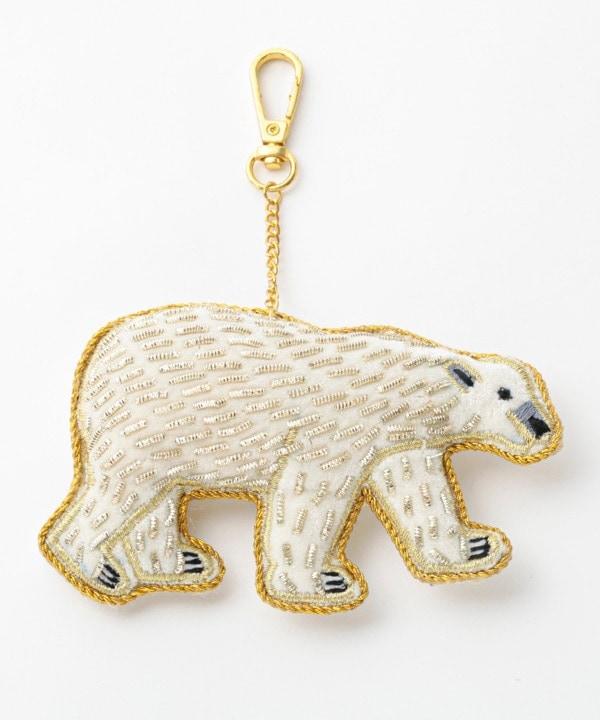 【送料無料】東京かんかん ザリ刺繍キーホルダー シロクマ M21-0942