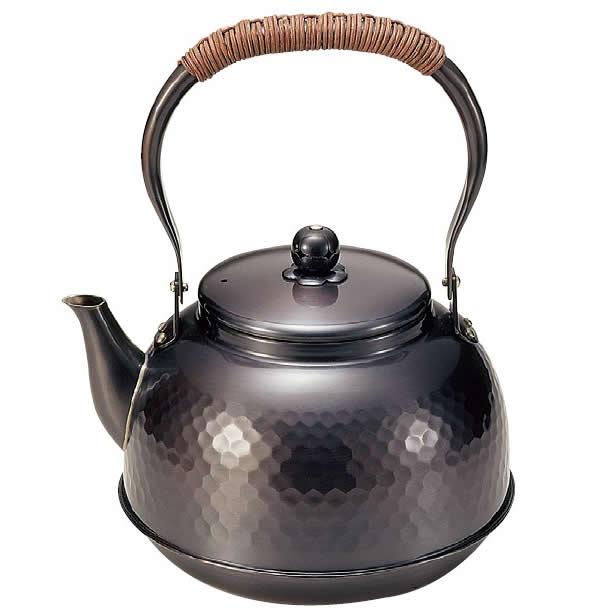 【送料無料】新光堂　真心　純銅黒銅仕上げ鎚目湯沸し2.3L　BC-7