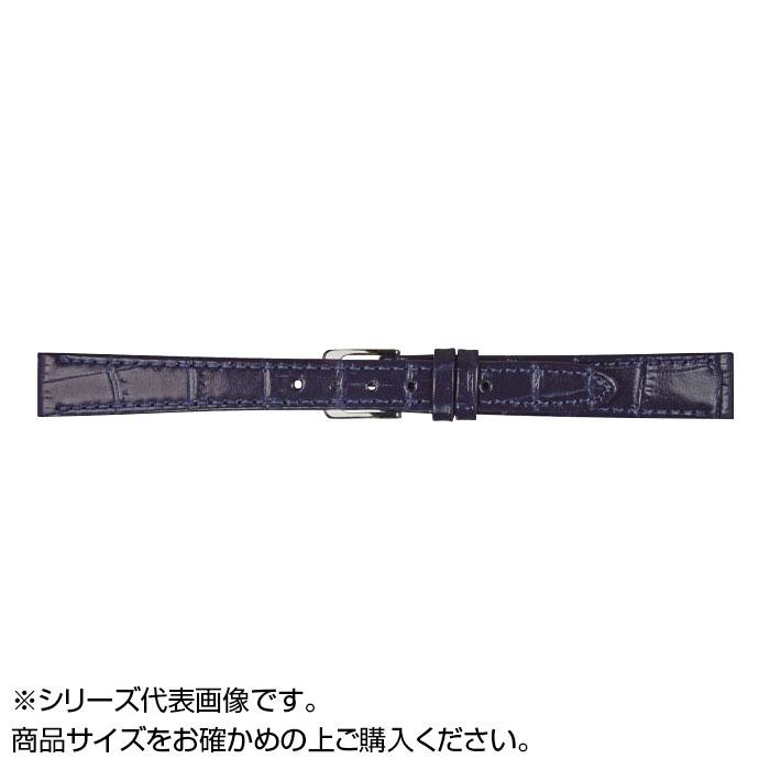 【送料無料】MIMOSA(ミモザ) 時計バンド P型押ワニ 10mm ネイビー (美錠:銀) CP-N10