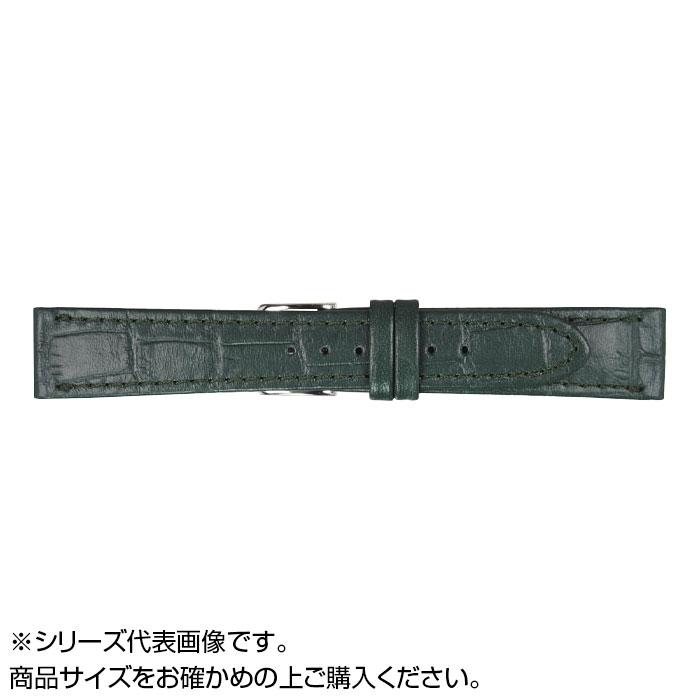 【送料無料】MIMOSA(ミモザ) 時計バンド P型押ワニ 18mm グリーン (美錠:銀) CP-G18