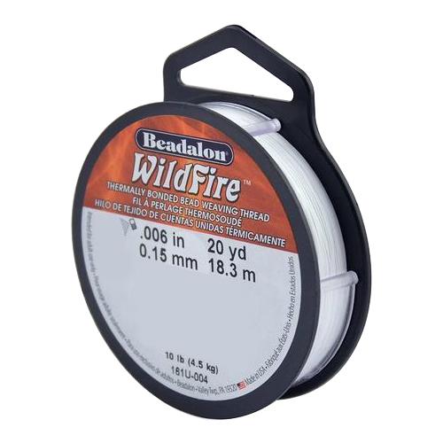 【送料無料】Beadalon(ビーダロン) WildFire (ワイルドファイヤー) ビーズステッチ専用糸 ホワイト 0.15mm