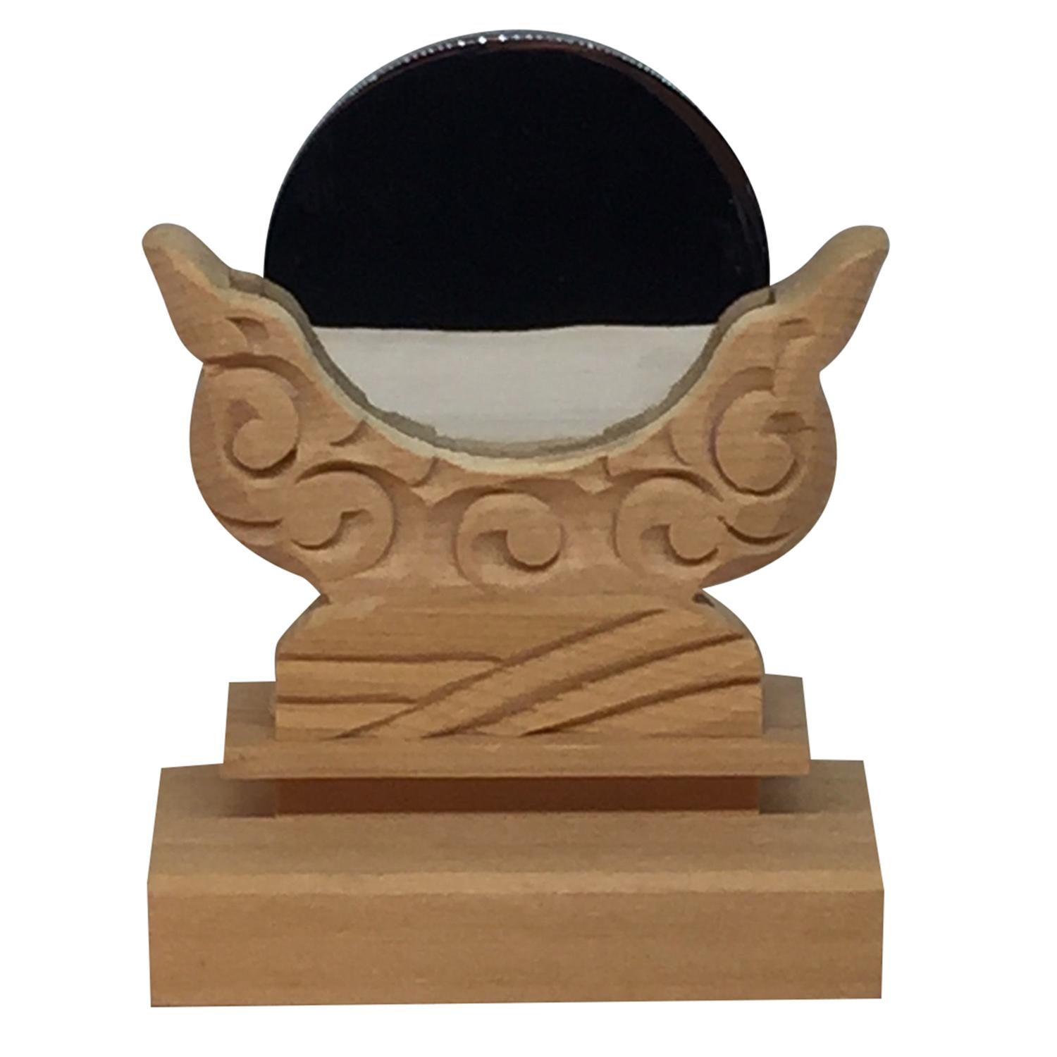 【送料無料】神棚の里 木曽桧神鏡 1.5寸 神具 神棚 日本製 職人彫り