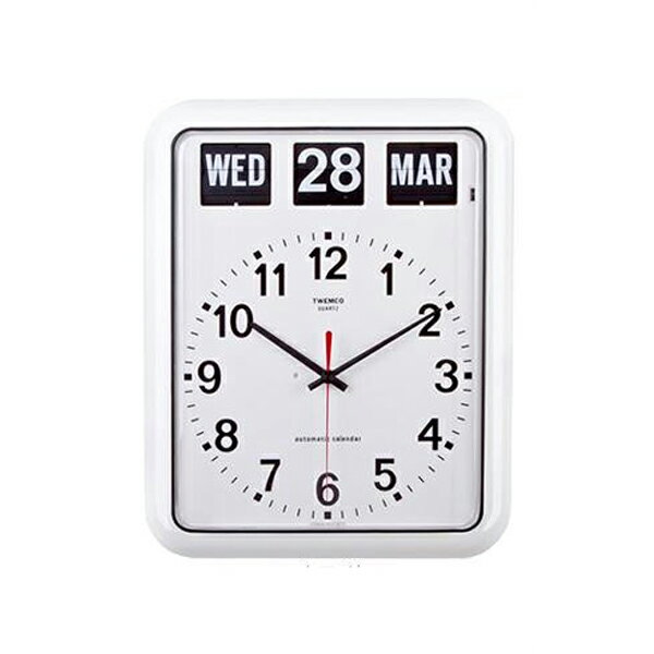 TWEMCO(トゥエンコ) 掛け時計 パタパタカレンダー時計 BQ-12A　ホワイト