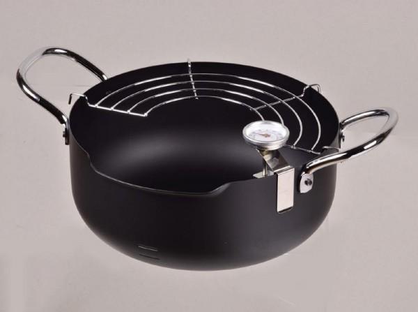 【送料無料】パール金属 HB-1893 メイドインジャパン 鉄製注ぎやすい温度計付天ぷら鍋22cm