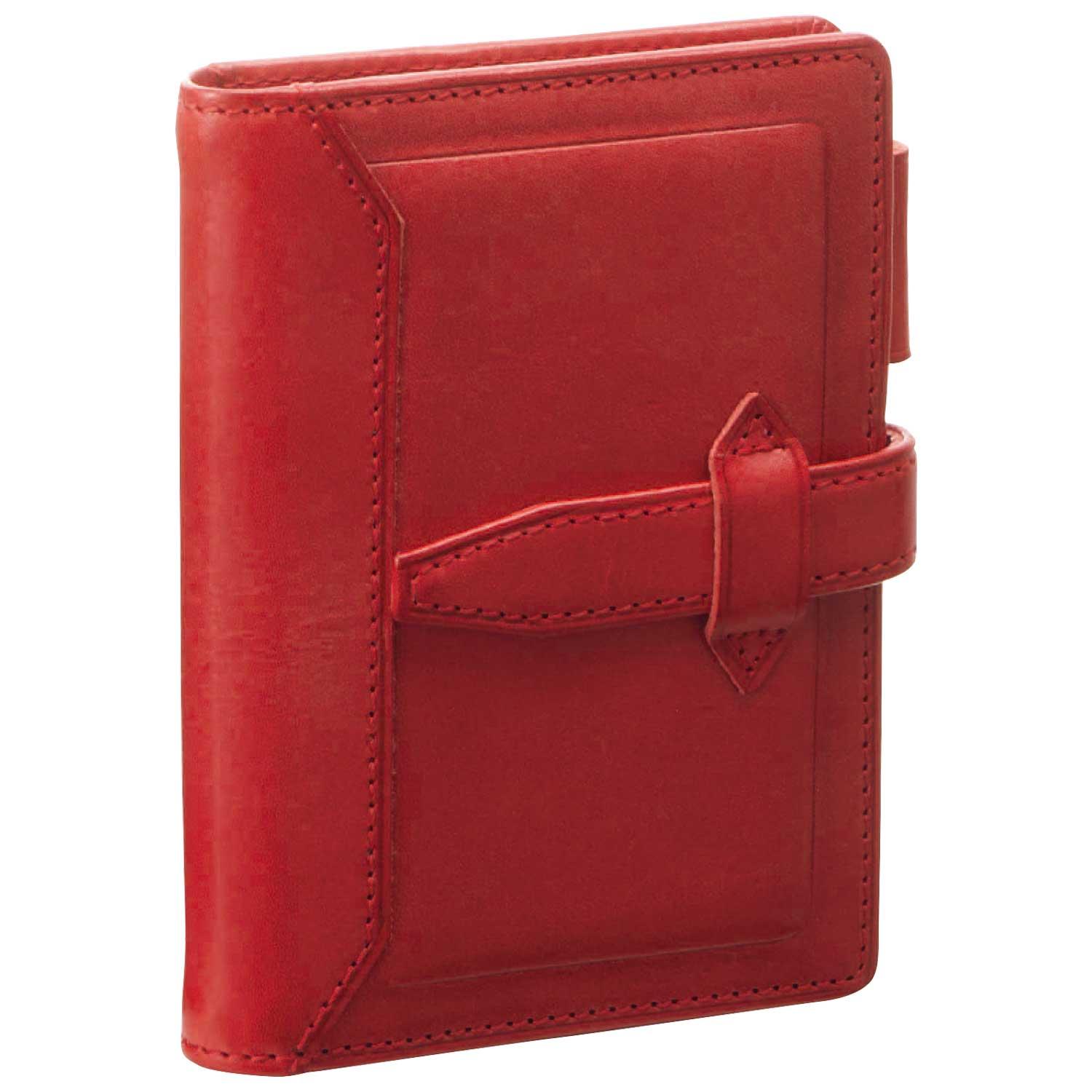 【送料無料】レイメイ藤井 ダヴィンチ システム手帳 ロロマクラシック レッド (ミニ5) (約W94×H120×D35mm リング:内径約11mm) 手帳 本革 本革システム手帳 シリーズ最小サイズ ツヤ おしゃれ かわいい シンプル 可動式ペンホルダー DPM3034R