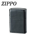 【送料無料】ZIPPO 革巻 コードバン ブラック