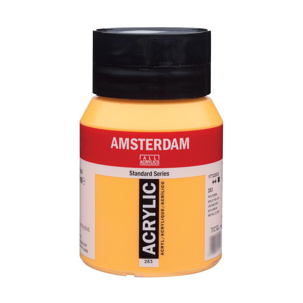 AMSTERDAM　アムステルダム　アクリリックカラー500ml　ゴールドイエロー253 407323