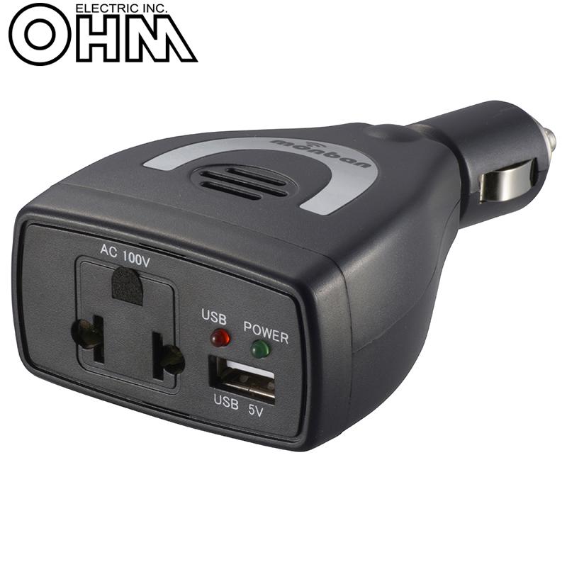 【送料無料】OHM monban 車載用 ACインバーター 60W OSE-DA060U05-K