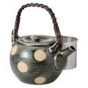 【送料無料】73614 波佐見焼 緑釉水玉 SS5号土瓶 800ml
