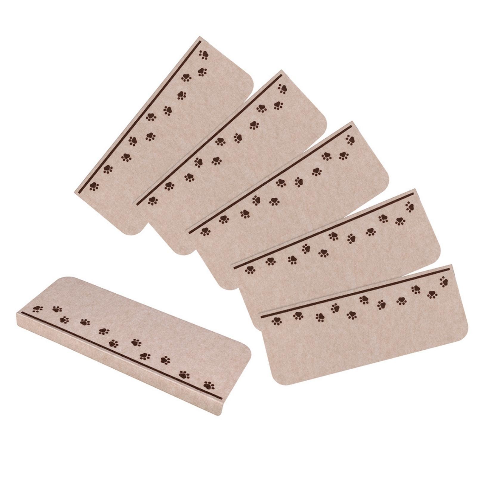 【送料無料】おくだけ吸着階段マット 肉球 6枚入 白 ホワイト アイボリー 約幅55×奥行き21cm×厚み3mm マット 吸着マット 洗濯機OK 折り曲げ可能 カットOK 傷 汚れ 防止 置くだけ 取り付け 取り外し 簡単 階段 角 カバー ペット 犬 猫 KX-43 日本製