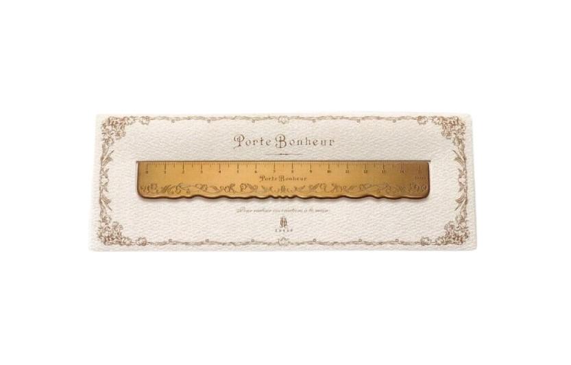 【送料無料】クロバー Porte Bonheur (ポルトボヌール) すずらん 真鍮定規 (15cm) 定規 ものさし 手芸 道具 ハンドメイド 手作り 裁縫 ソーイング 洋裁 刺しゅう 刺繍 職人 伝統工芸 アンティーク風 おしゃれ 79-597 日本製