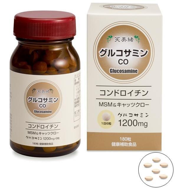 【送料無料】緑応科学 笑美緒グルコサミンCO 約64.2g (357mg×180粒) グルコサミン サプリ 1日6粒 約30日分 グルコサミン含有食品 コンドロイチン 健康補助食品 軟骨成分 MSM(有機イオウ) キャッツクロー 配合 健康維持 日本製