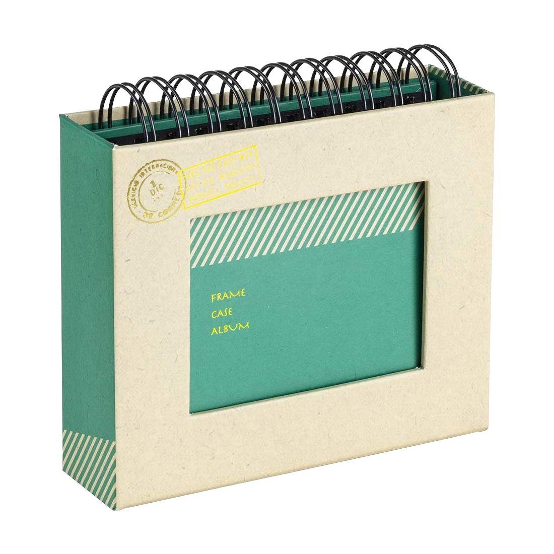 【送料無料】ナカバヤシ　フォトランク　フレームケースアルバム　L　クラフト　グリーン　A-FTPC-102-G