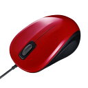 【送料無料】サンワサプライ 抗菌・静音有線ブルーLEDマウス レッド MA-YBSK315R