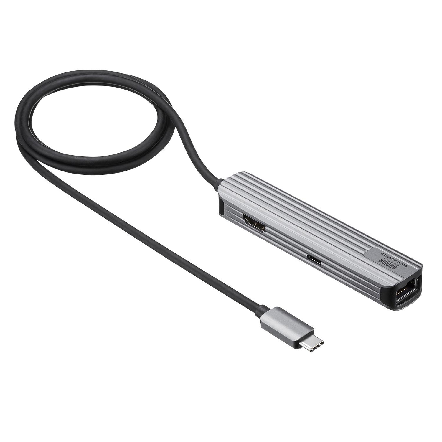 ̵ۥ掠ץ饤 USB Type-CޥѴץ(HDMI+LAN) USB-3TCHLP7S-1