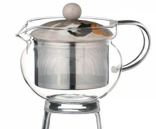 【送料無料】GLASS POT ねこ　スーパーステンレス茶こしポット(耐熱ガラス)　375ml　73608