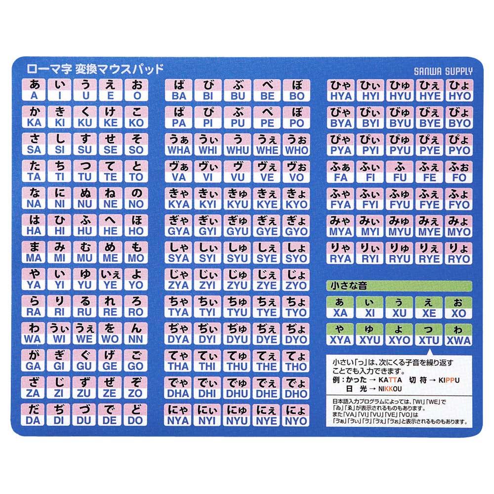 【送料無料】ローマ字変換マウスパッド MPD-OP17RL8BL