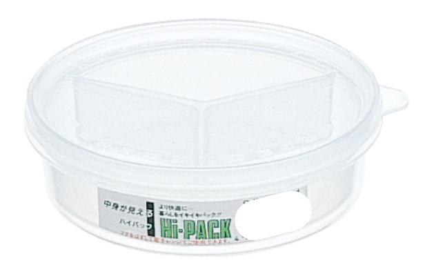 ロングセラーで大人気のハイパックです。スタッキング可能で、食品の保存や、部品の整理など様々な用途にご使用頂けます。中子付きです。※本体のみ、フタを外した状態で電子レンジを使用する事が出来ます。※フタは電子レンジ、食器洗浄機を使用出来ません。サイズ約φ140×42mm、中子:約半径61×32mm個装サイズ：4.6×18.9×15.4cm重量約107g個装重量：110g素材・材質本体:ポリプロピレン樹脂、フタ:EVA樹脂仕様耐熱温度本体・中子:約120度、フタ:約60度セット内容本体×1、フタ×1、中子×4生産国日本広告文責:三山木子有限会社Tel 06-6345-7927fk094igrjs