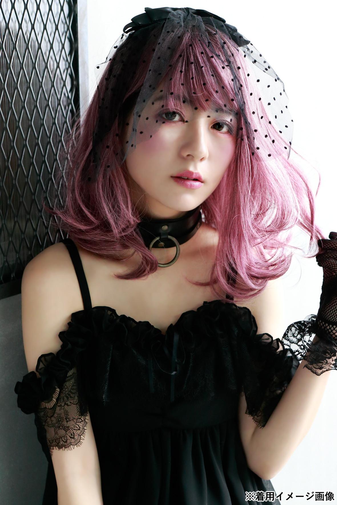 【送料無料】★プリシラ オールウィッグ グラデ フリルカールミディ CTA-693 耐熱 CTDP・ダークプラム