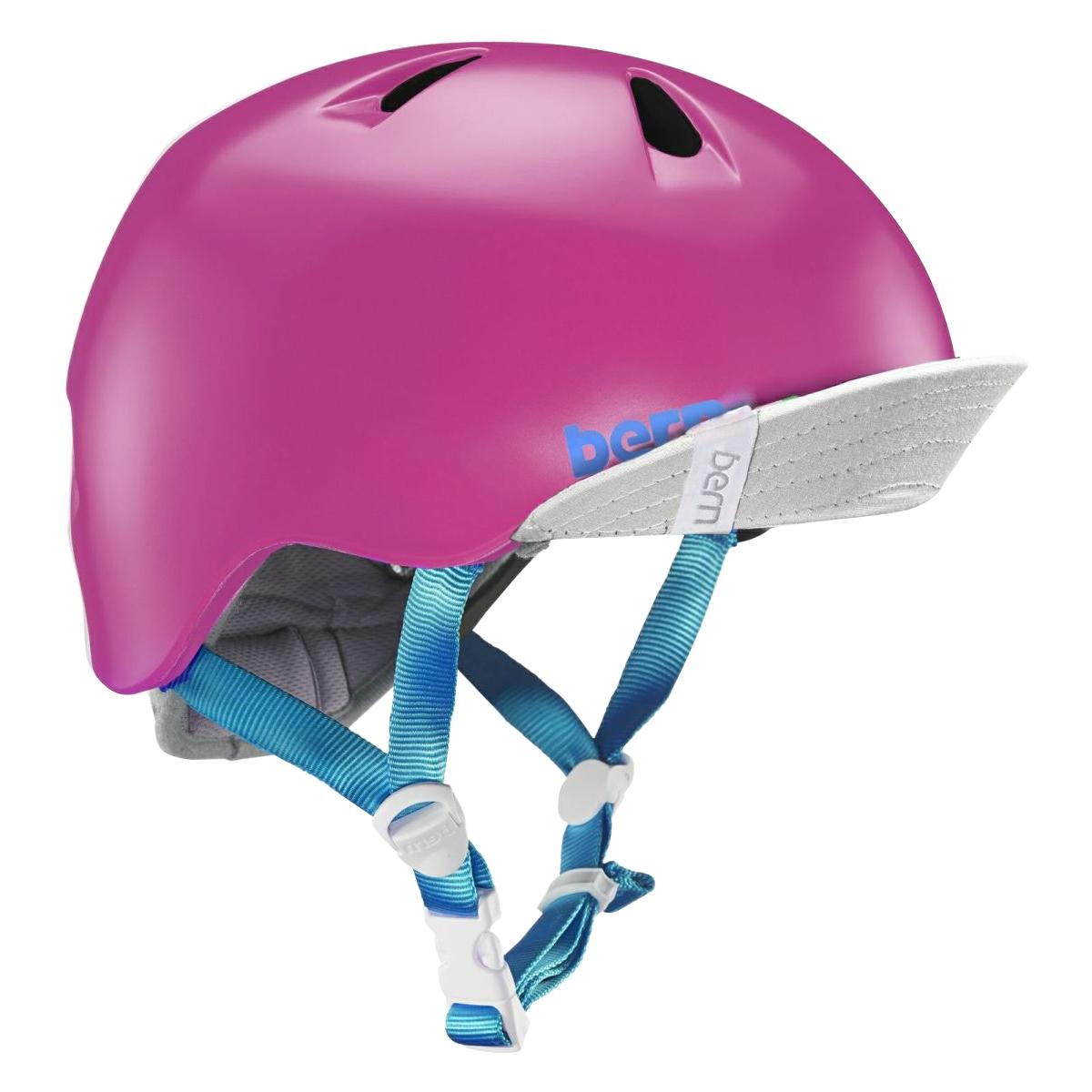 【送料無料】bern バーン ヘルメット キッズ NINA SATIN HOT PINK VISOR S-M BE-VJGSPNKV-12