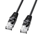 【送料無料】 サンワサプライ カテゴリ6極細LANケーブル LA-SL6-01BK