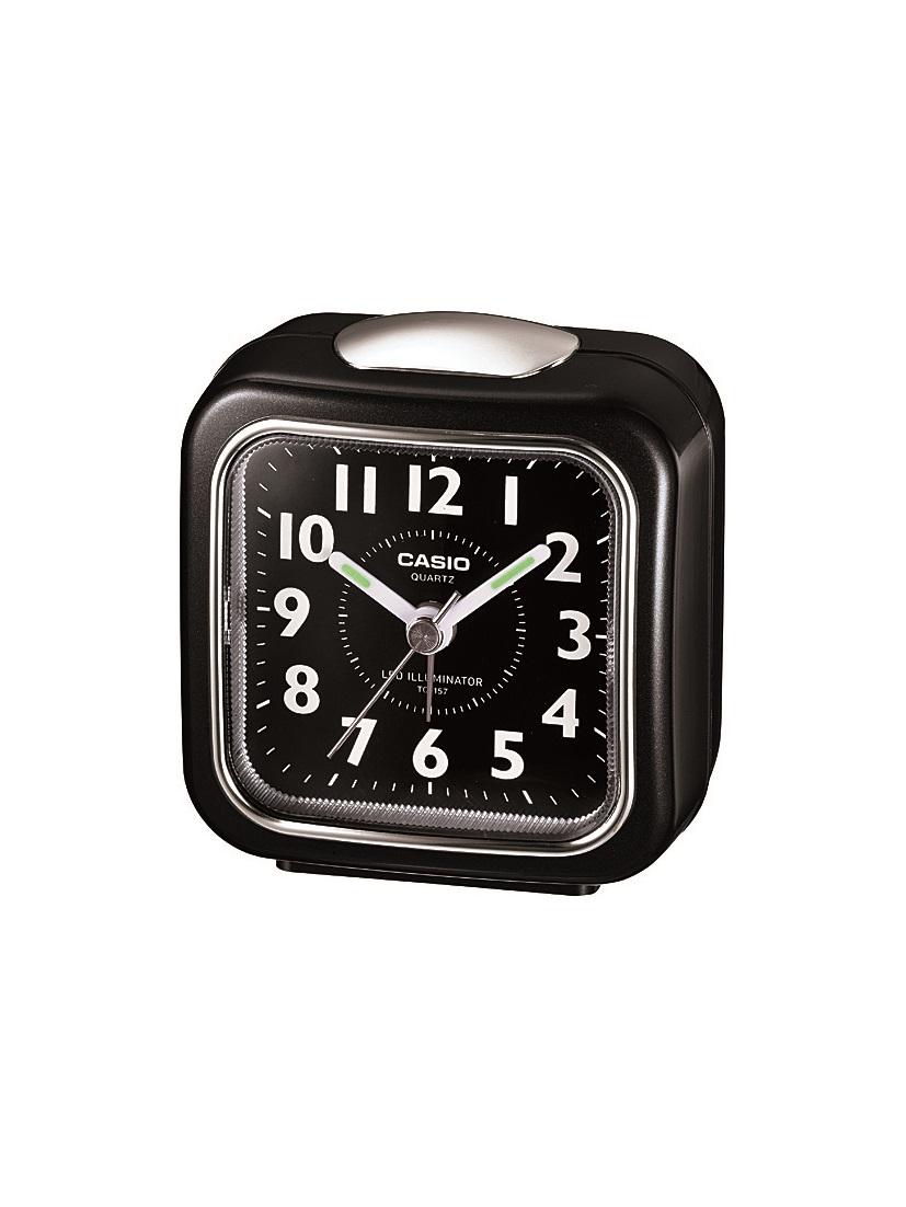 【送料無料】 CASIO カシオ 置時計 クオーツ時計 スーパーイルミネーター ブラック・TQ-157-1BJF