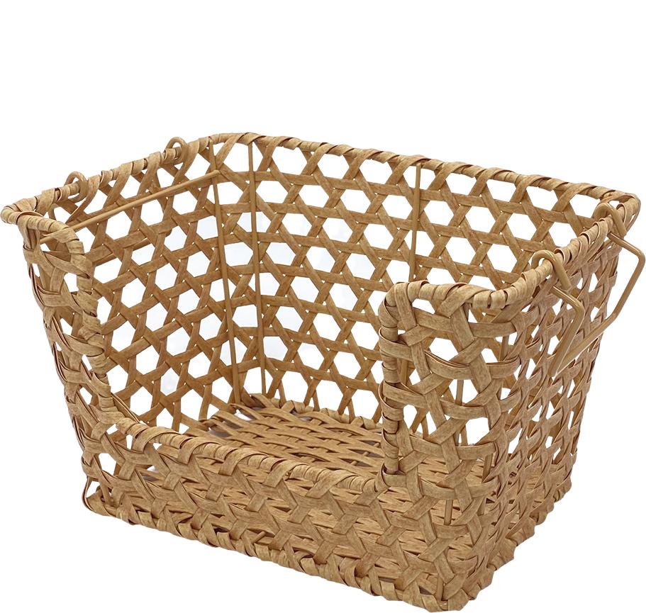 【送料無料】 バンブス　フェイクPE焼竹キッチン前開きスタッキングバスケット　LBR　74062