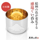 【送料無料】よこやま 燕熟の技 感温ぐい呑み 赤富士 内面金メッキ(桜柄入り) 1PC EJG-400