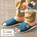 【送料無料】やわらか突起の健康スリッパ L ネイビー
