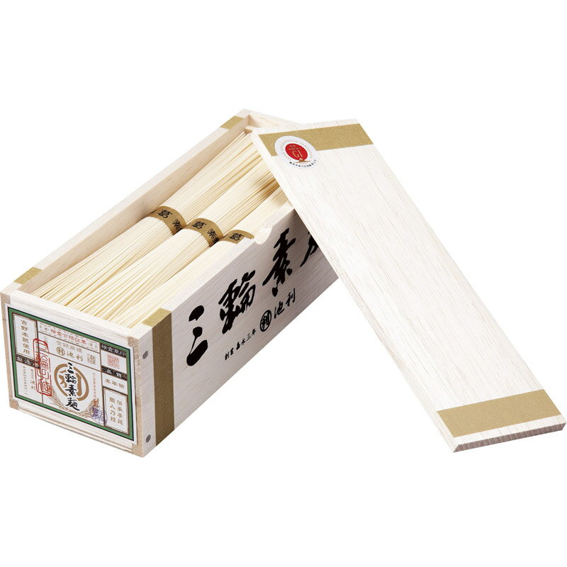 池利 吉野葛入り三輪素麺 ミニ木箱 P-9K[tr]