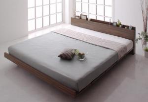 モダンデザインローベッド スタンダードポケットコイルマットレス付き フルレイアウト クイーン(Q×1) フレーム幅160