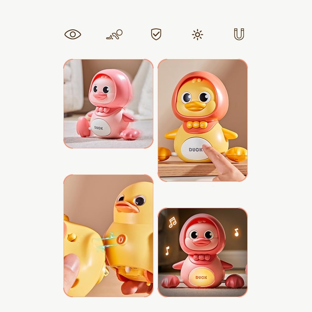 四季物語の【50円クーポン配布中!】 赤ちゃん 玩具 マグネットあり 磁気 男の子 女の子 ひよこ 知育玩具 フクロウ ダック 前進 シェイク 動物 カラフル キッズ 幼児 子ども 孫 子供の日 ベビー向けおもちゃ ギフト プレゼント 新年 クリスマス お出産祝い 誕生日 イエロー ピンク｜アングル3