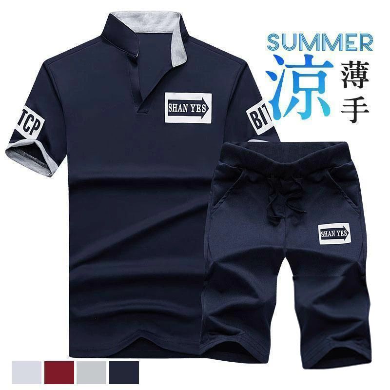 【50円クーポン配布中!】 セットアップ メンズ 夏 上下セット 半袖 ポロシャツ ゴルフウェア スウェット 薄手 ハーフパンツ スポーツウェア 英文字 部屋着...