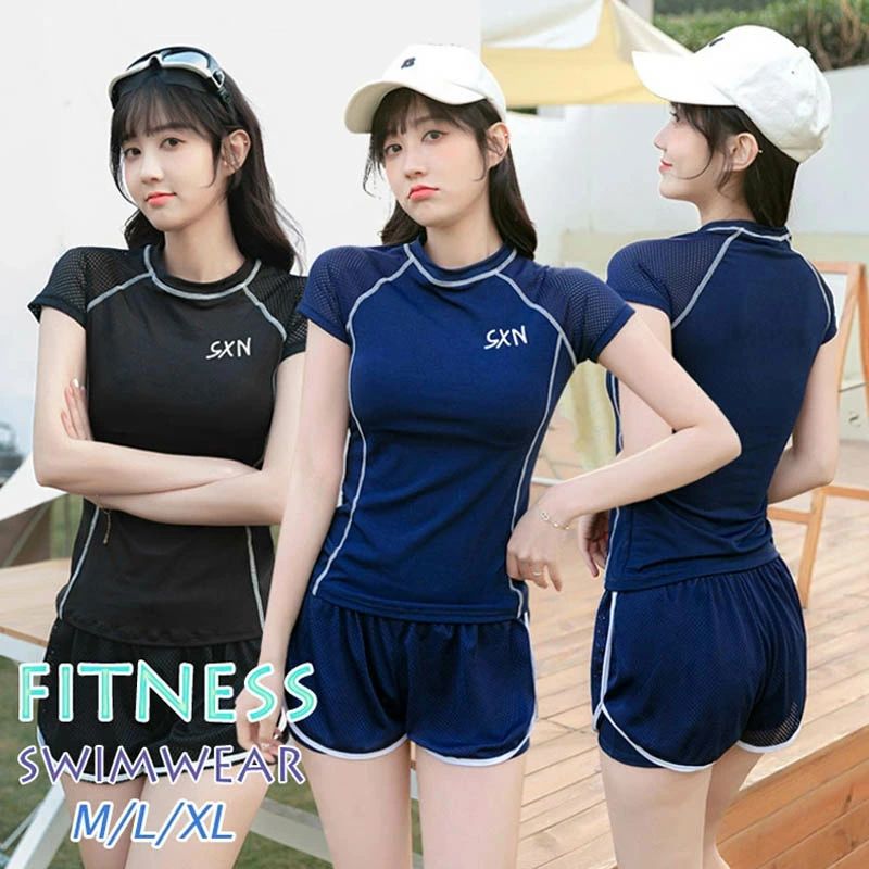 フィットネス水着 レディース セパレート 韓国 水着 体型カバー水着 高校生 可愛い ママ水着 大きいサイズ おしゃれ かわいい 女性用 シ