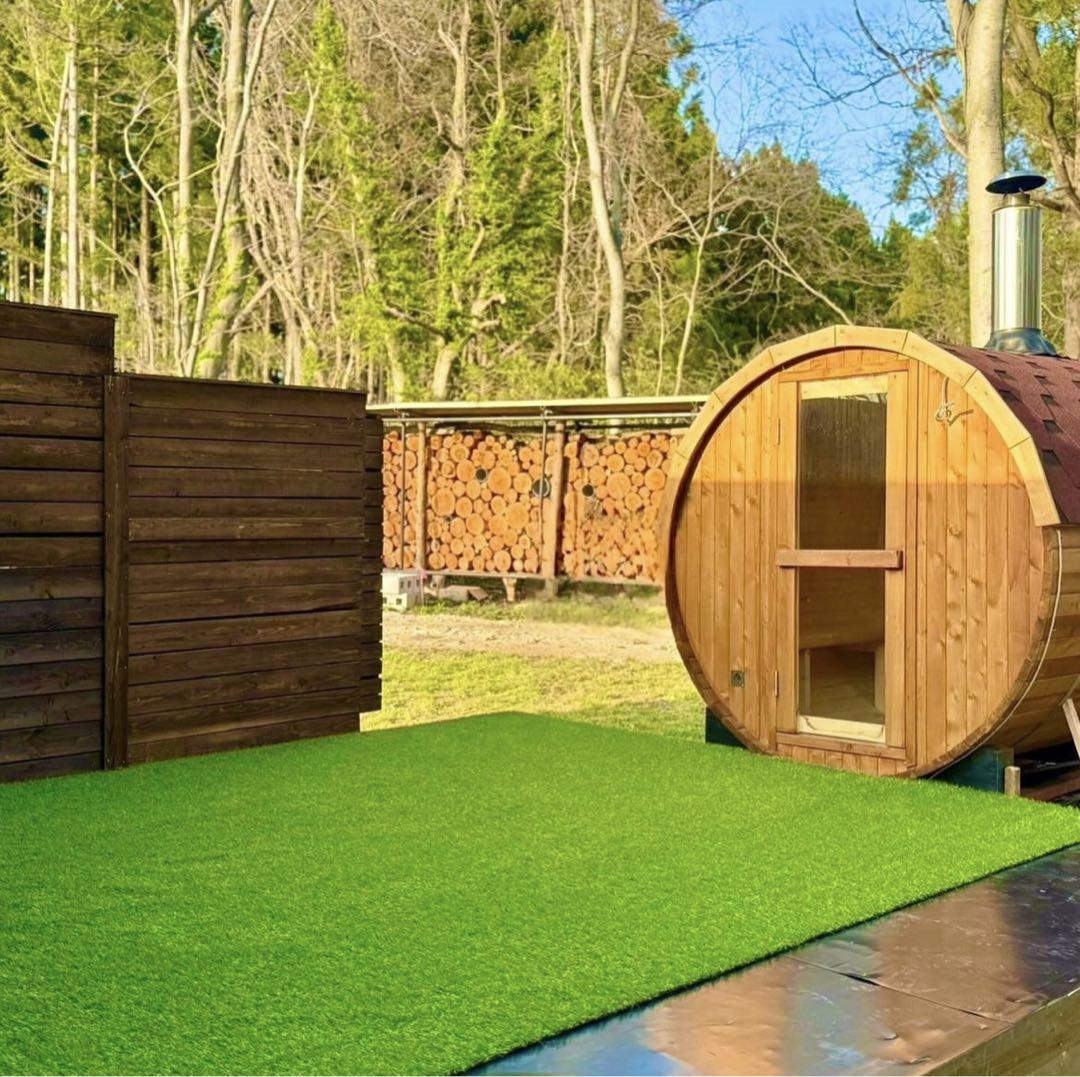 完成品、バレルサウナ、薪ストーブ、サウナストーン付き(4)