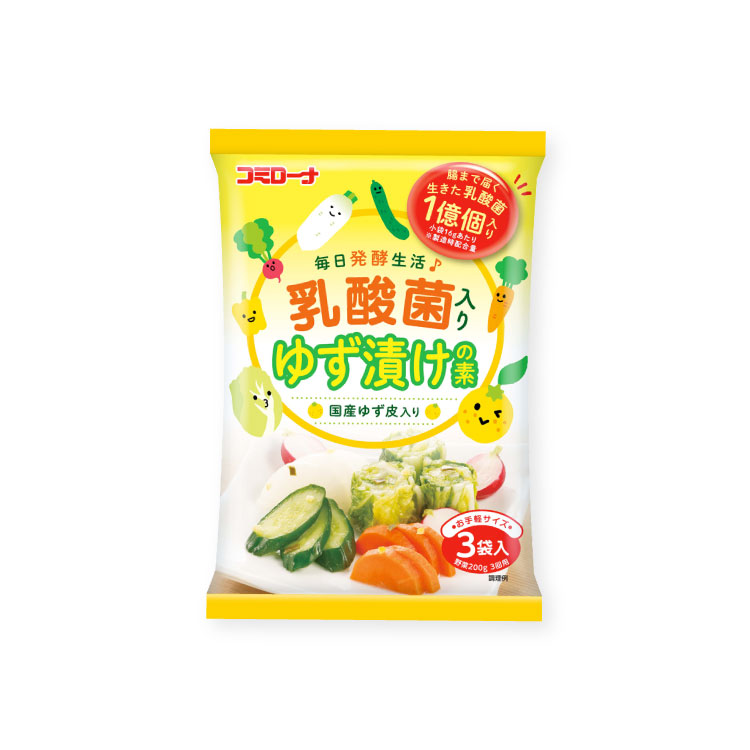 コミローナ 乳酸菌入り ゆず漬けの素 48g（16g×3）【単品・送料別】 浅漬けの素 粉末 漬物の ...