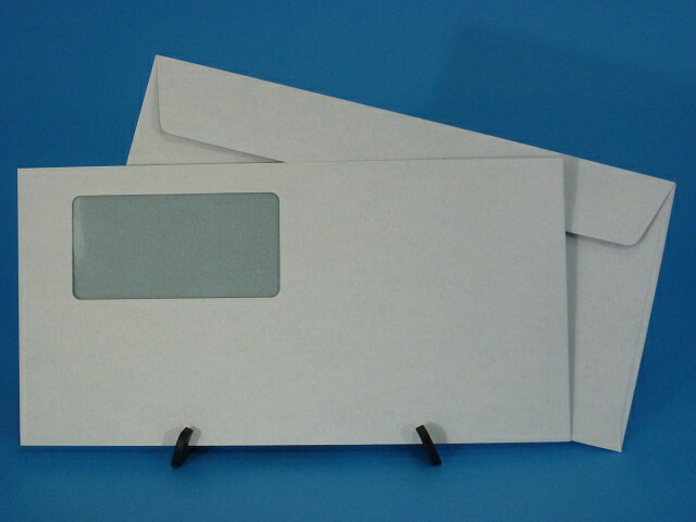 洋0カマス貼プラテクト(中身が見えない）白菊(ケント)窓付枠なし/500枚