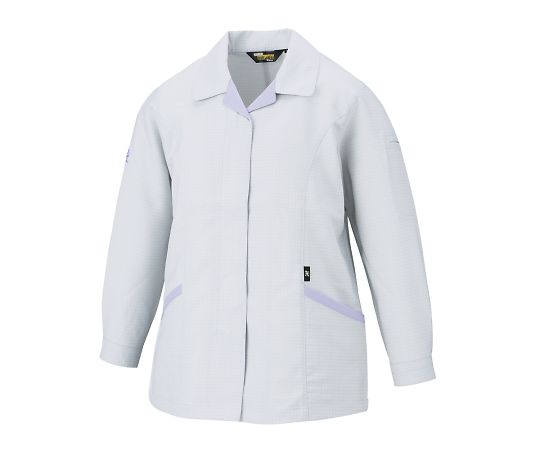 ★ポイント最大16倍★【全国配送可】-エコ高制電スモック（フロントファスナー仕様）　シルバー　EL 自重..