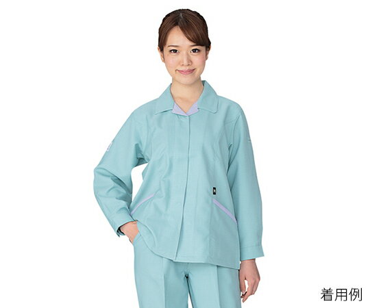 ★ポイント最大16倍★【全国配送可】-エコ高制電スモック（フロントファスナー仕様）　スプレーグリーン..