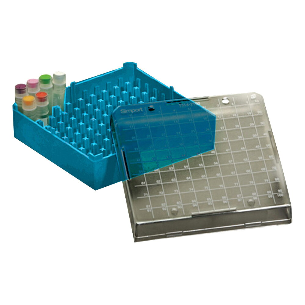 ★ポイント最大16倍★【全国配送可】-クライオストレージボックス　Cryostore（TM）　青　4個入 Simport 型番 T314-2100B 　JAN 4589638201066 aso 3-8640-01 ●在庫品 納期約 3営業日-【医療・研究機器】