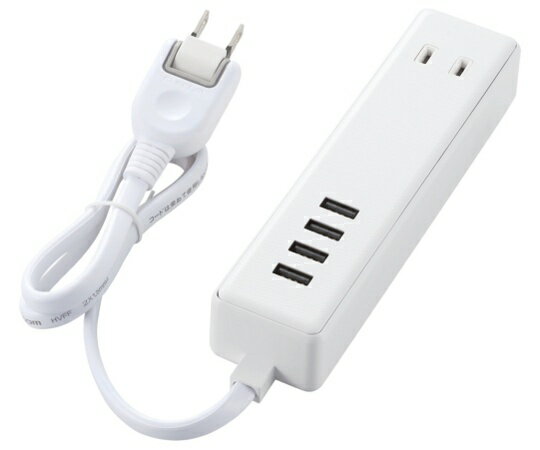 ★ポイント最大16倍★【全国配送可】-モバイルUSBタップ（ケーブル0.6m/2口+4ポート） エレコム 型番 MOT-U11-2406WH JAN 4549550117326 aso 63-5731-82 ●お取寄品 納期約 8営業日-【医療・研究機器】