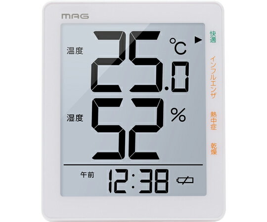 ★ポイント最大16倍★【全国配送可】-MAGデジタル温度湿度計 ノア精密 型番 TH-105 WH 　JAN 4952324010516 aso 64-8887-09 ●在庫品 納期約 3営業日-【医療・研究機器】