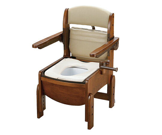 ★ポイント最大16倍★【全国配送可】-木製トイレ きらく コンパクト 肘掛跳ね上げ 普通便座 リッチェル 型番 18550 　JAN 4973655185506 aso 7-2312-01 ●お取寄品　納期約 8営業日-【医療・研究機器】